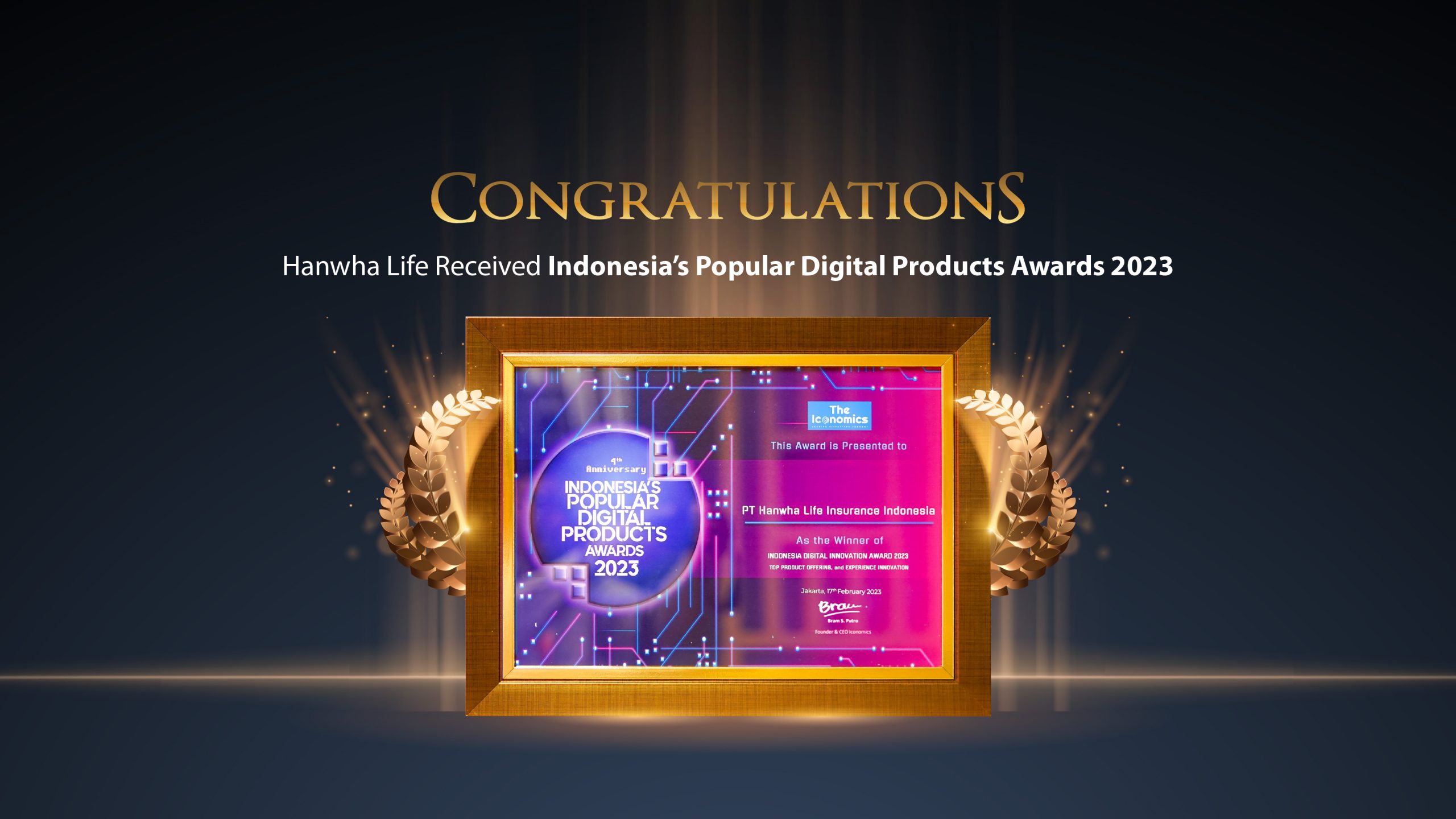 Hanwha Life menambah penghargaan Digital, menerima penghargaan Indonesia Digital Innovation Award 2023